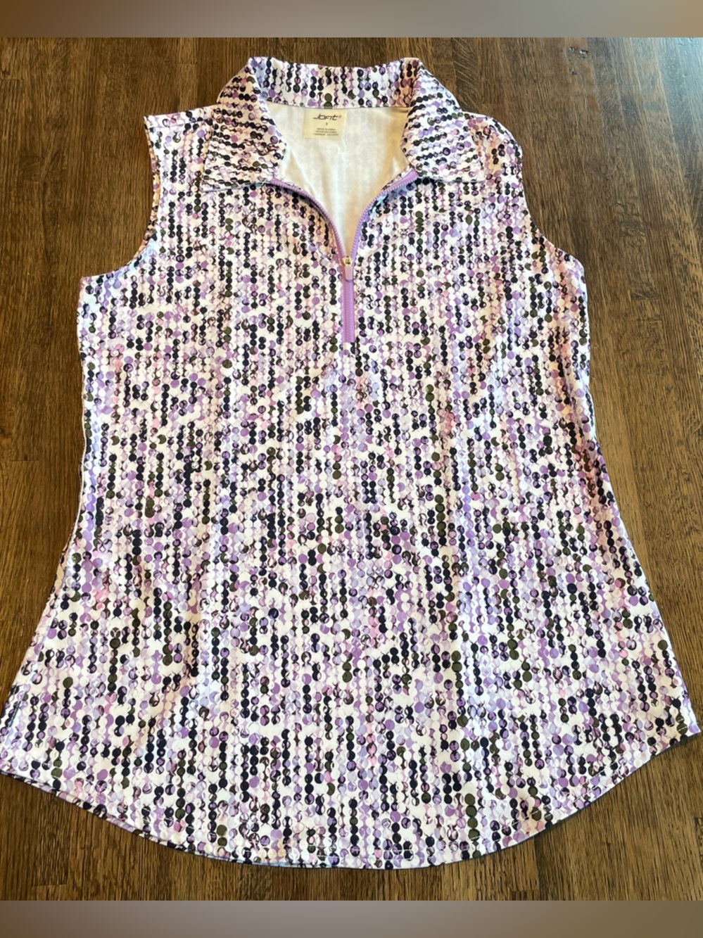 Jofit Quarter 1/4 Zip Golf Active Shirt Purple Pattern Sporty - Size S